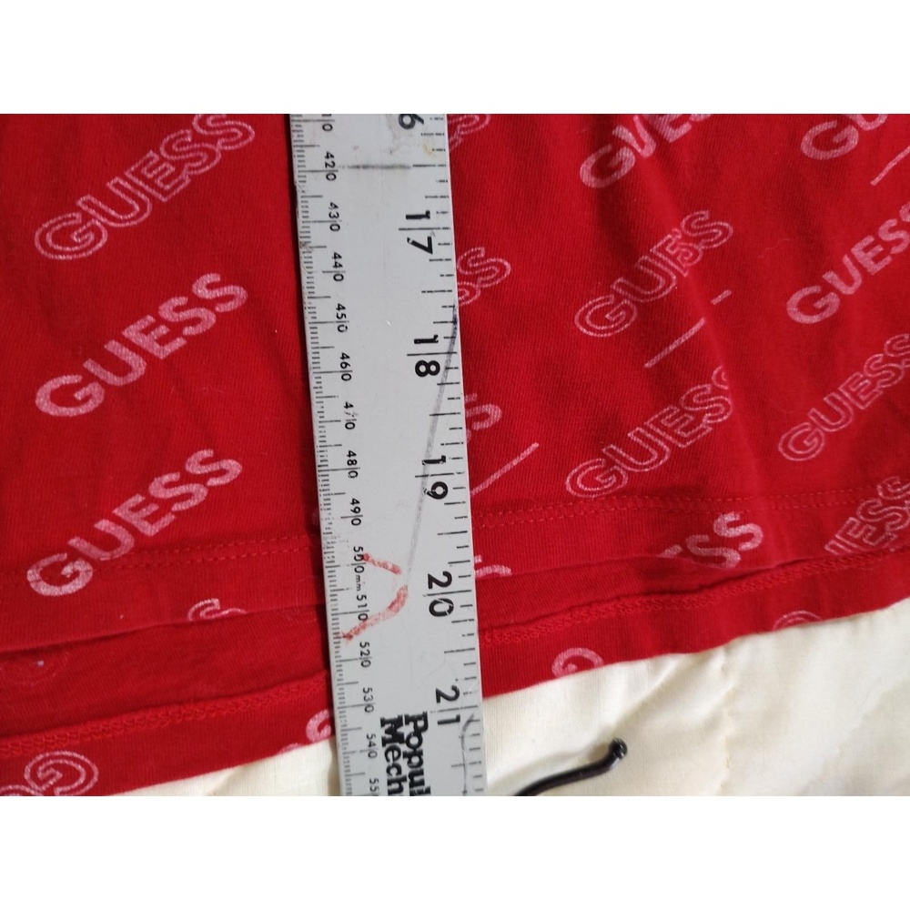 Vintage Guess S/P Short Sleeve Crew Neck Tshirt Red Spellout Logo Print Tee - Picture 6 of 6